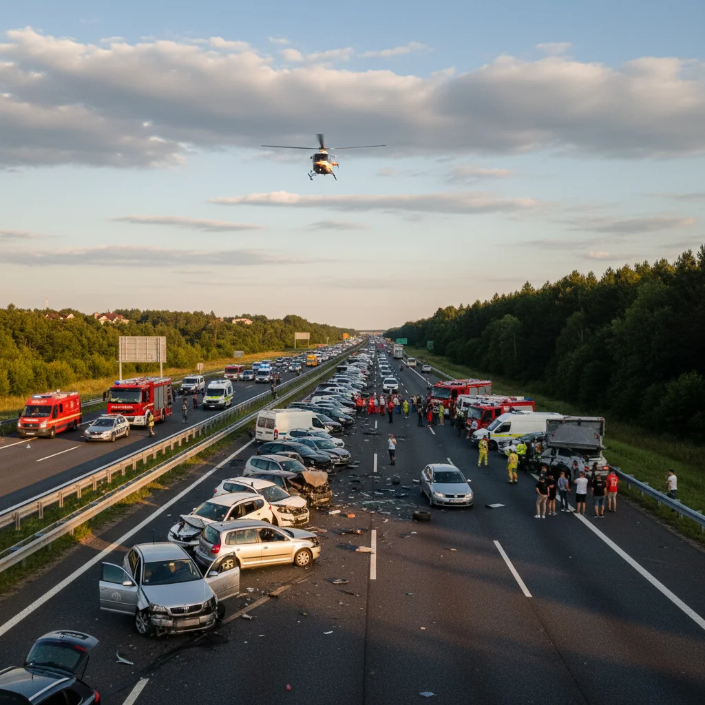 A3 blocată la Snagov din cauza unui accident în lanț