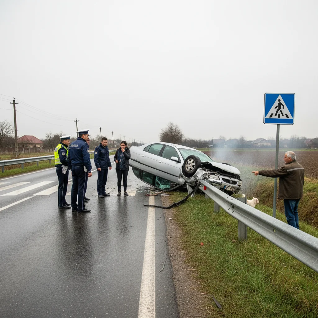 Accident pe Șoseaua Găneasa–Afumați: Șofer scapă de câine