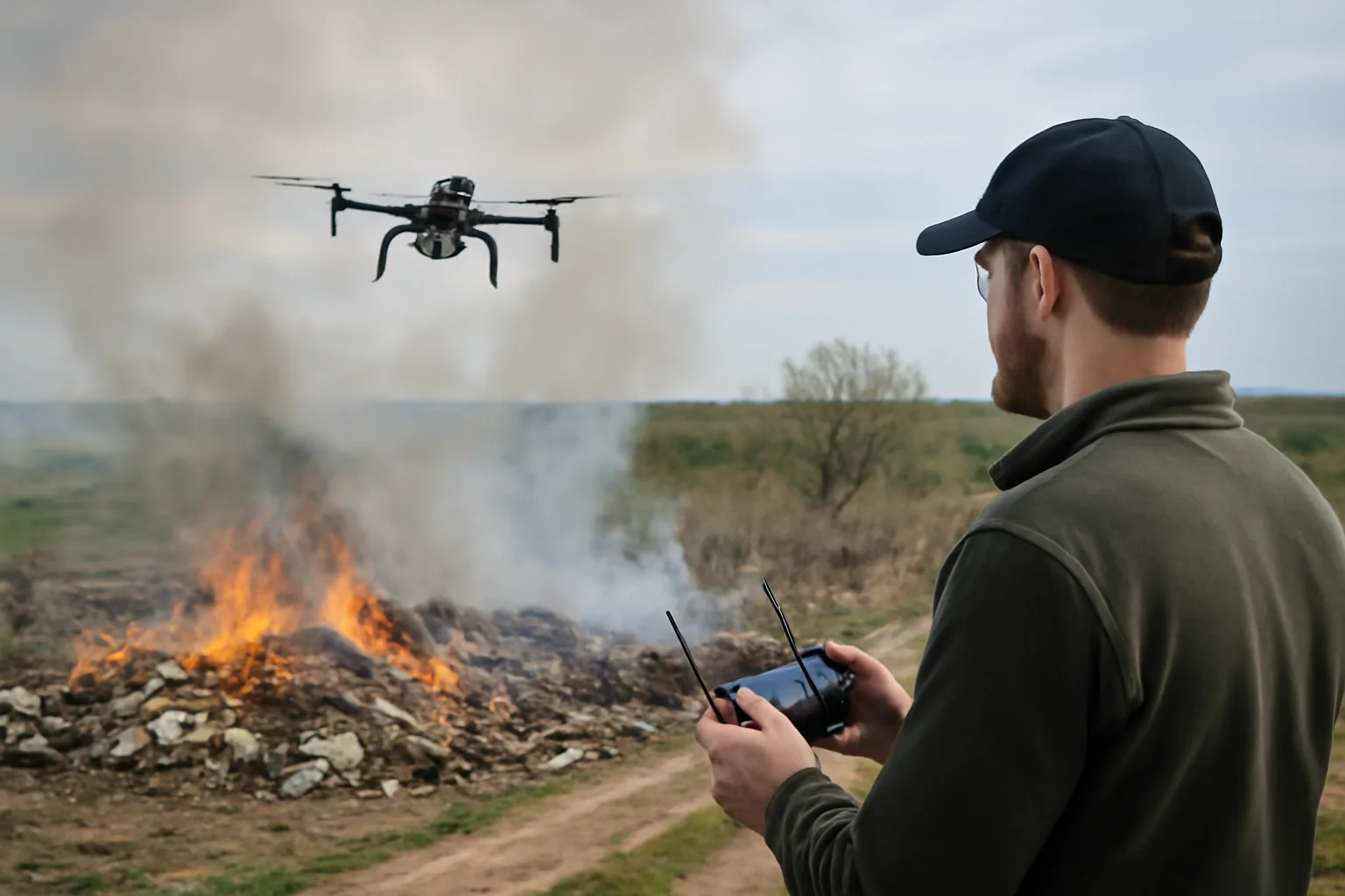 Acțiune cu drone pentru depistarea arderilor ilegale de deșeuri în Ilfov