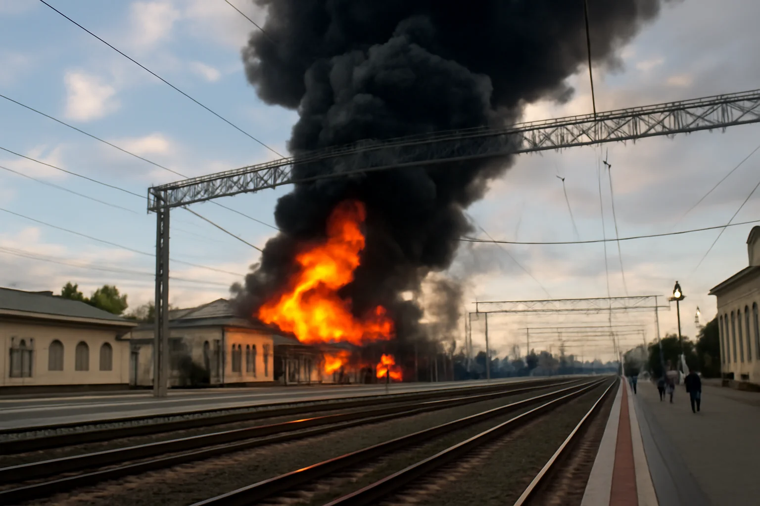 Atac cu drone ucrainene în regiunea Volgograd: incendiu la o gară și zboruri suspendate temporar