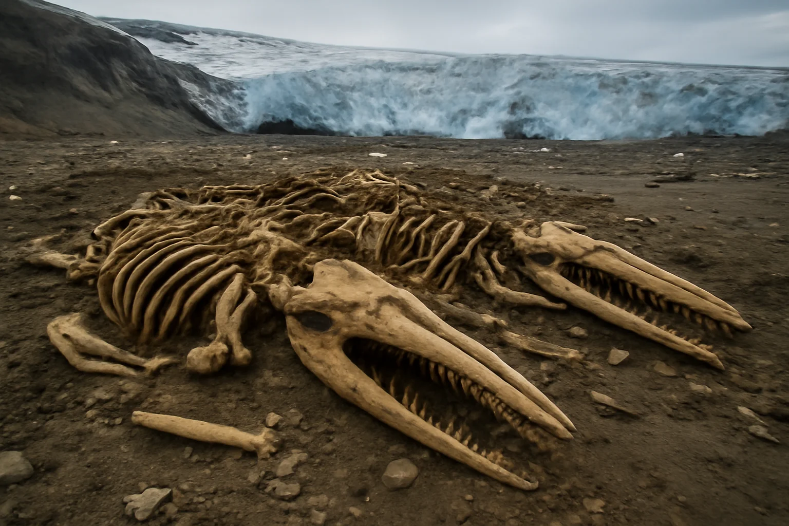 Cimitir străvechi de balene, descoperit sub un ghețar arctic în retragere
