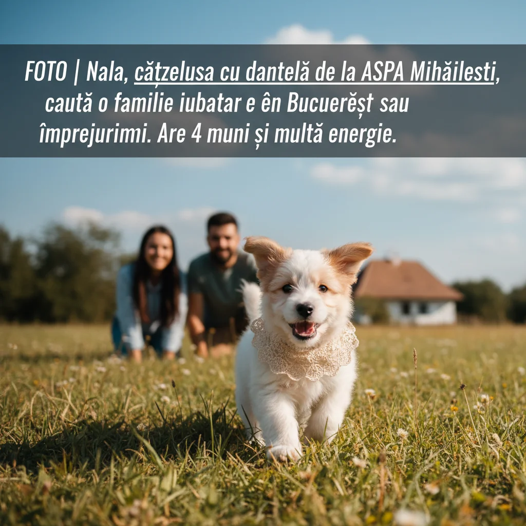 FOTO | Nala, puiul jucăuș de la adăpostul ASPA Mihăilești, în vârstă de 4 luni, își caută stăpâni iubitori în București și în localitățile din jur