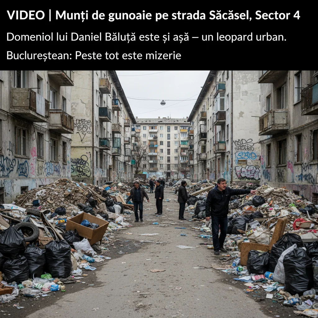 Gunoaie uriașe pe strada Săcășel, un leopard urban în Sector 4