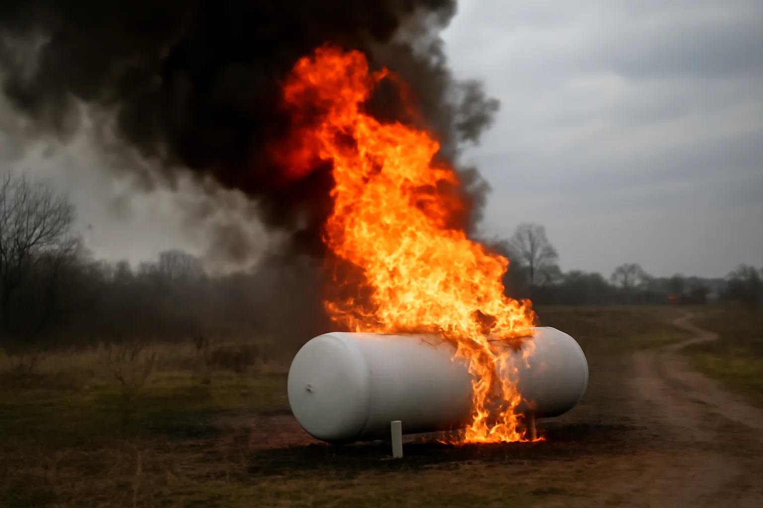Incendiu la o cisternă cu propan în apropiere de Cochirleanca