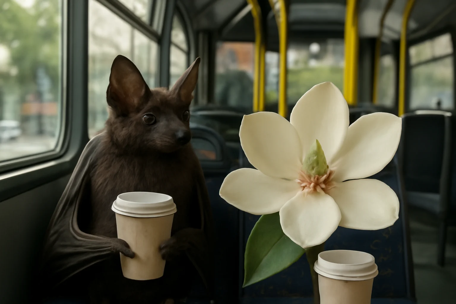  Liliacul și Magnolia, Prieteni la o Cafea în Autobuzul STB 100