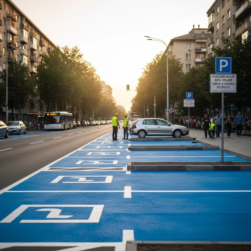 Locuri de parcare albastre noi pe Șos. Viilor și Str. Victor Manu