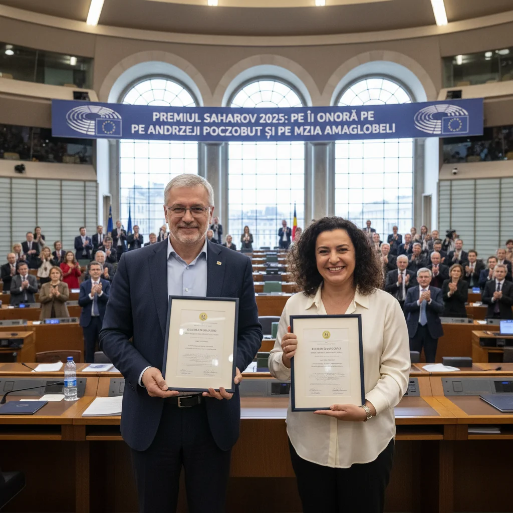 Parlamentul European îi distinge pe Andrzej Poczobut și Mzia Amaglobeli