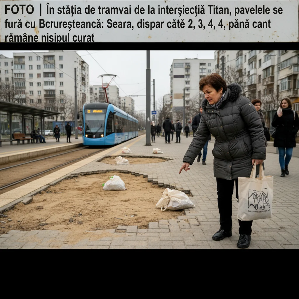Pavelele din stația de tramvai Titan dispar pe timp de noapte