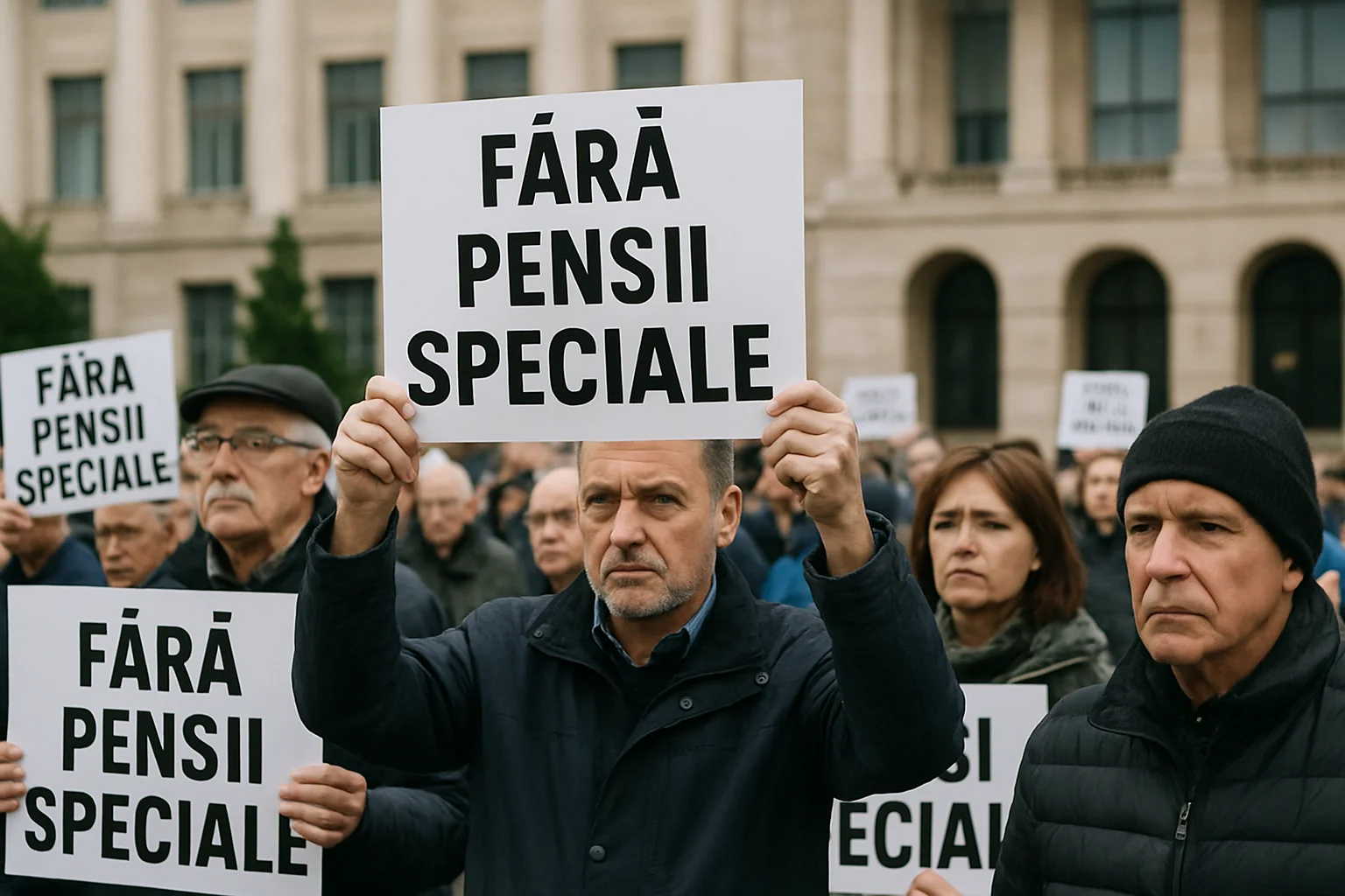 Protest în fața Guvernului împotriva pensiilor speciale controversate