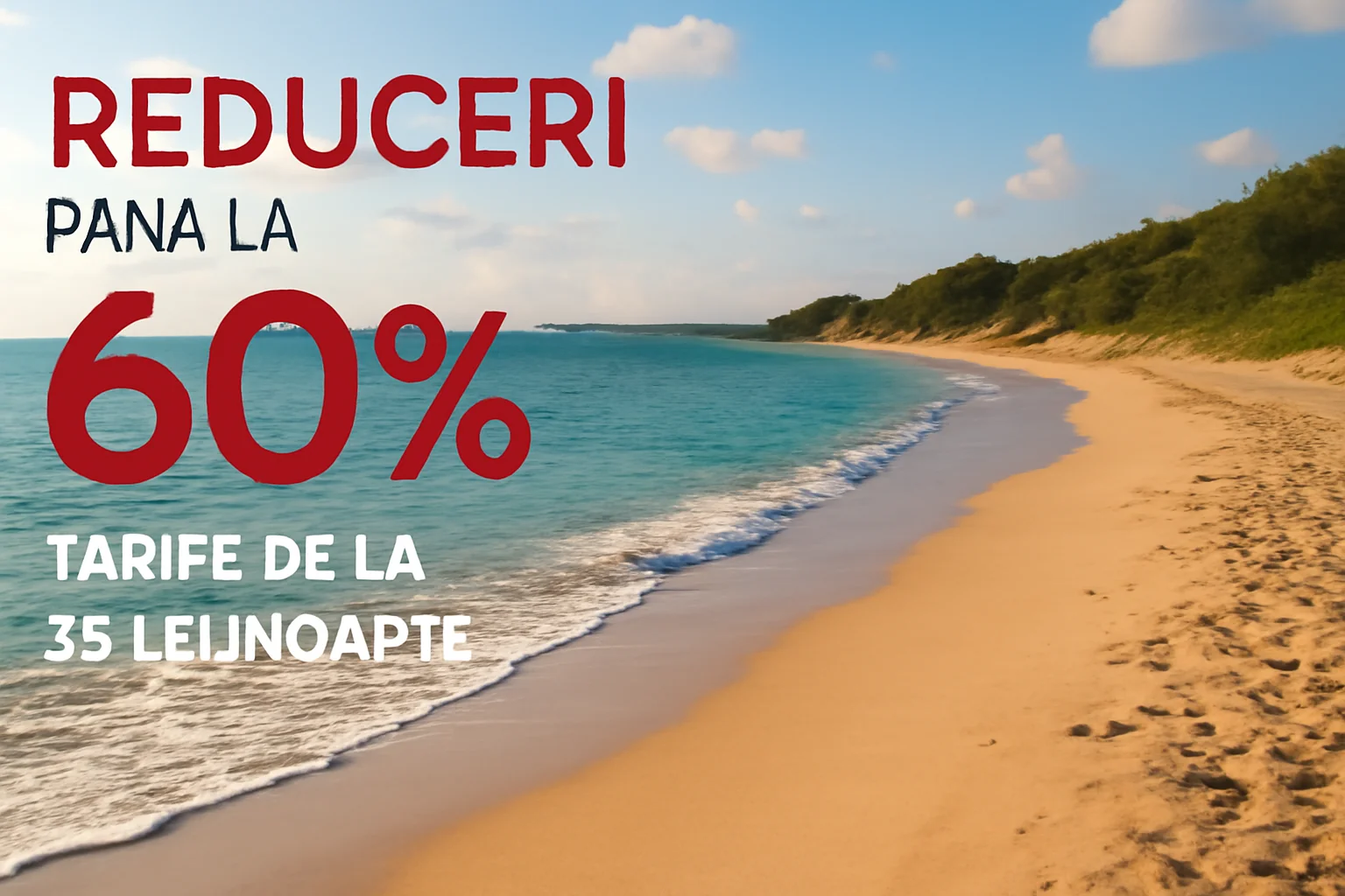 reduceri până la 60%, tarife de la 53 lei/noapte și plaje mai liniștite!