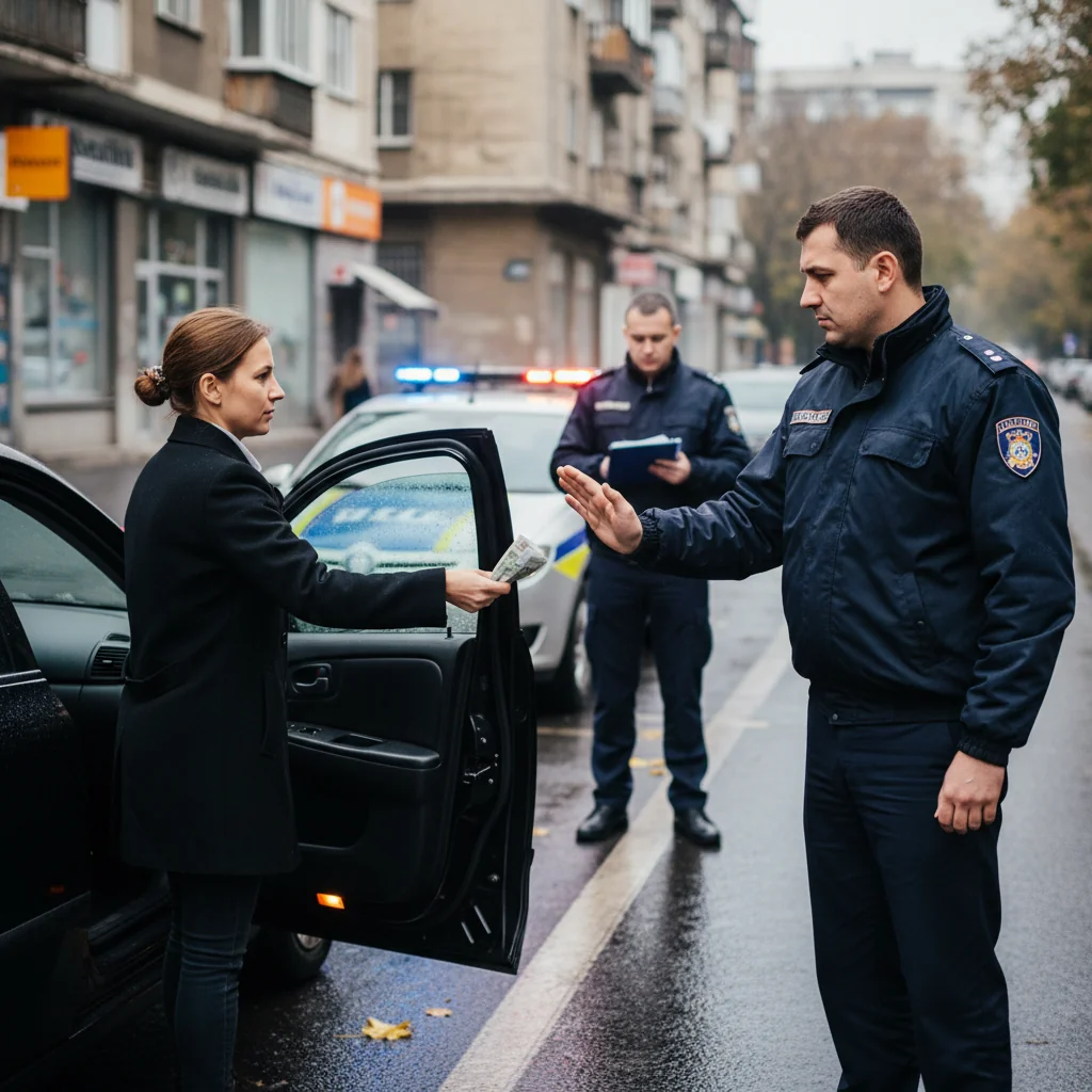 Șoferiță din București, prinsă mituind un polițist cu 100 euro