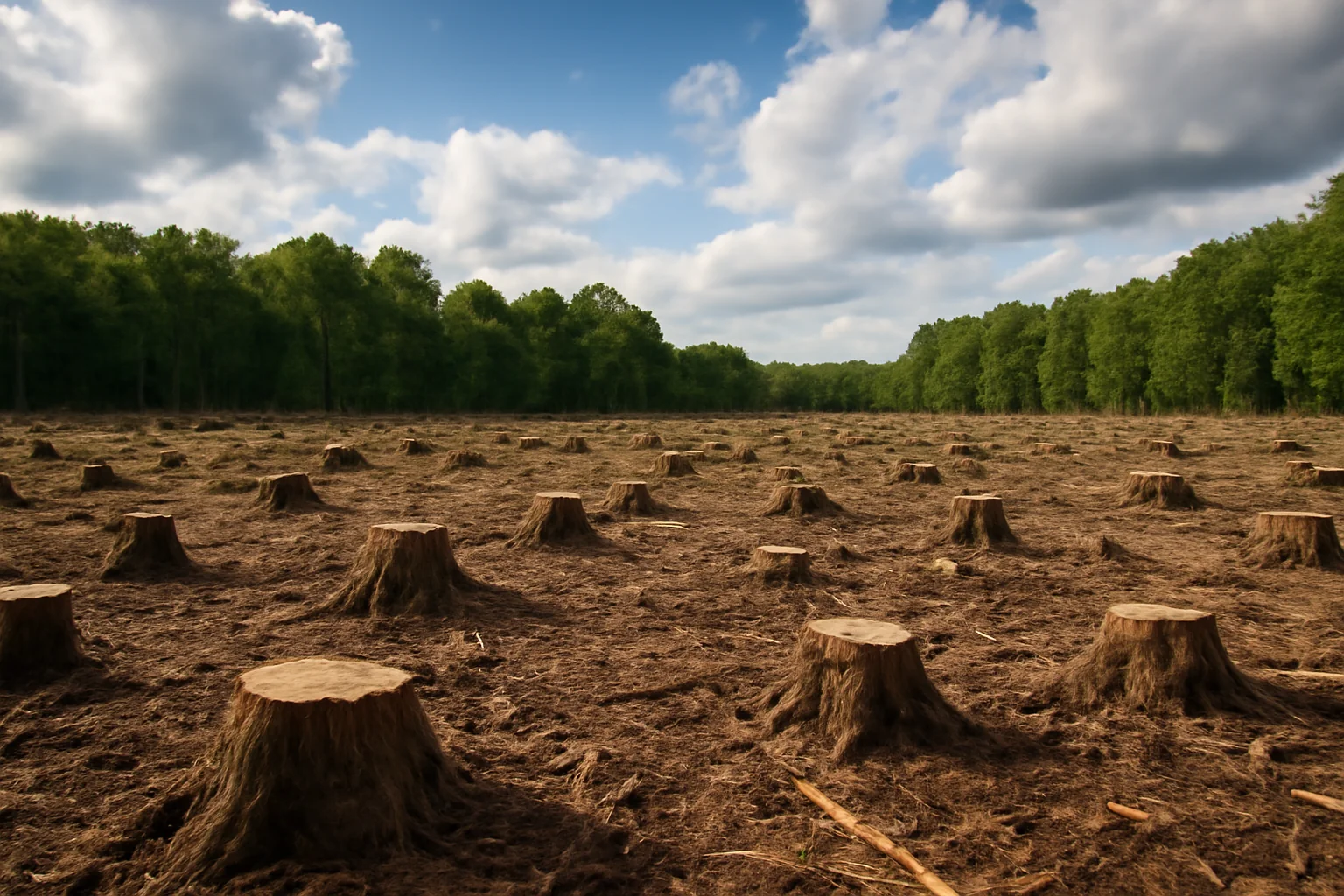 sute de copaci defrișați, promisiunea unui spațiu verde extins.