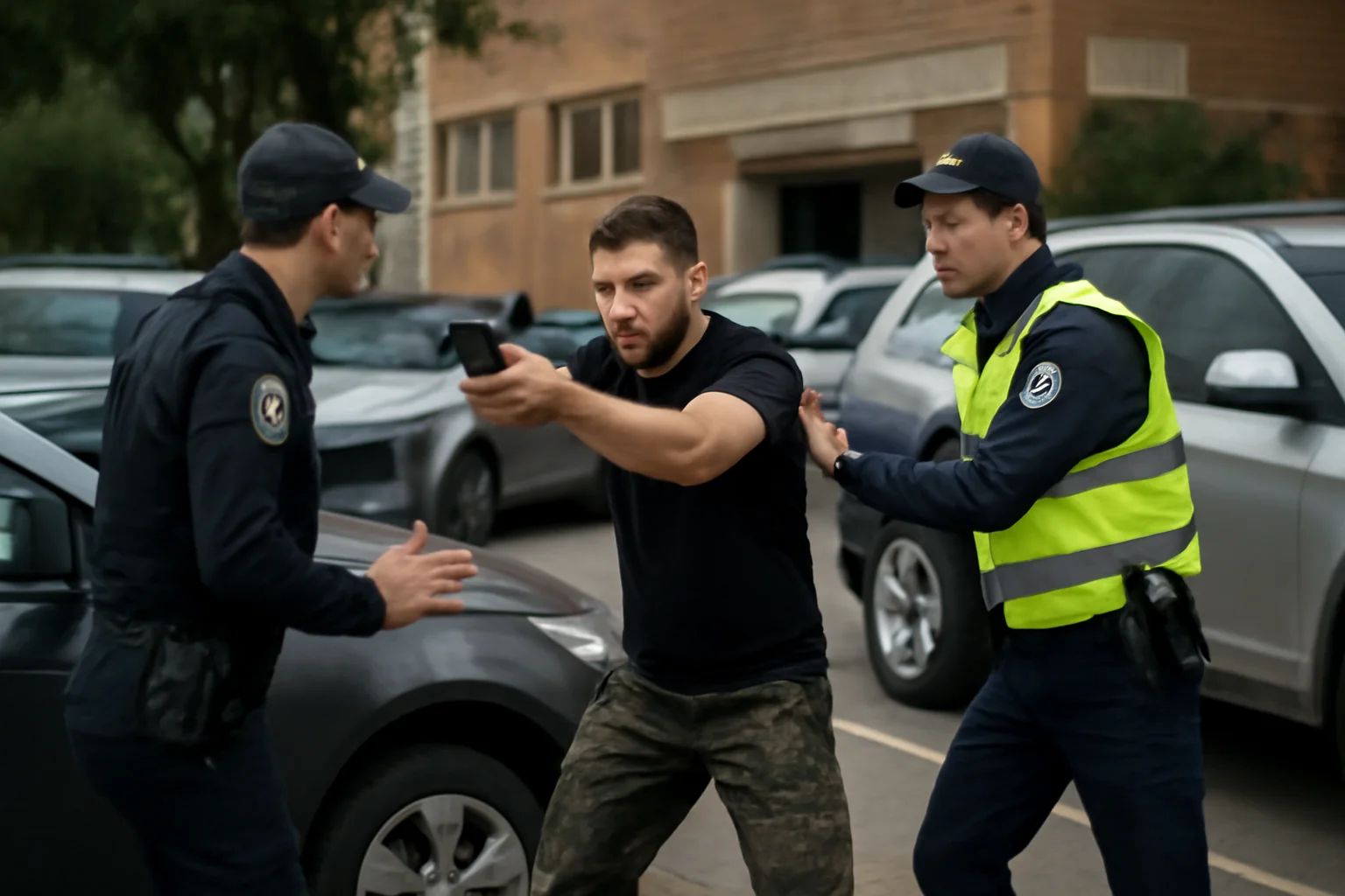 Tensiune în Parcare - Confruntare Armată și Intervenție Polițienească Dezvăluie Noi Probleme în Cartier