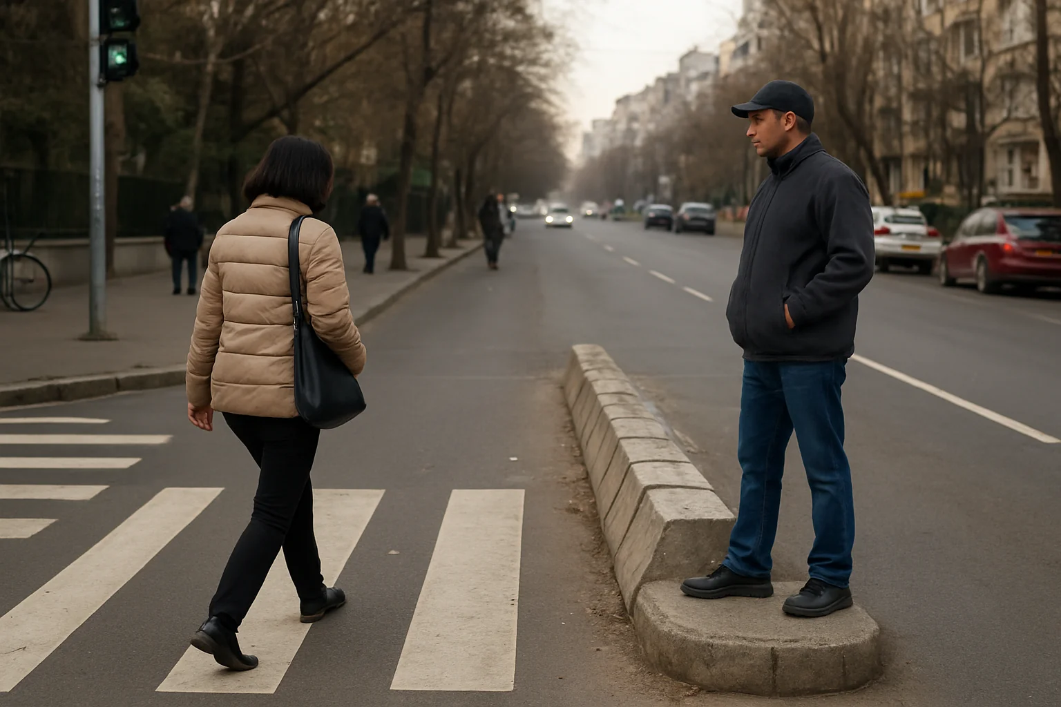 Trecerea de pietoni din Sectorul 3 care blochează strada