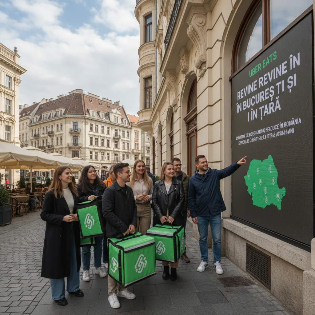 Uber Eats se relansează în București și alte orașe, după o pauză de 6 ani a serviciului de livrare în România