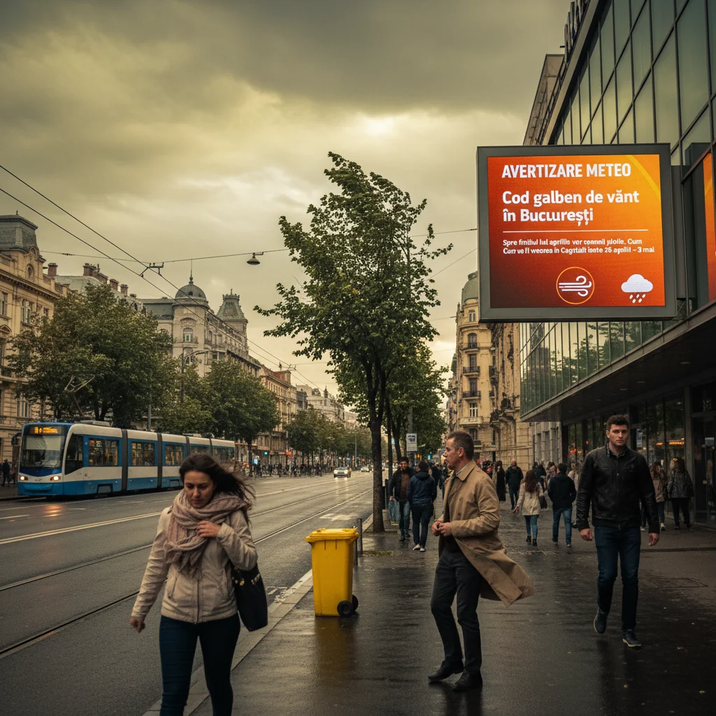 Vremea în București: Cod galben de vânt și ploi din aprilie