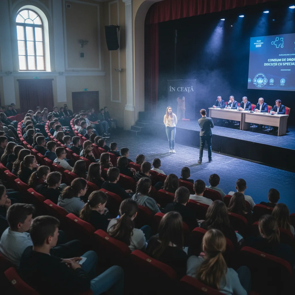 Zeci de adolescenți au participat la piesa În ceață și dialoguri cu experți